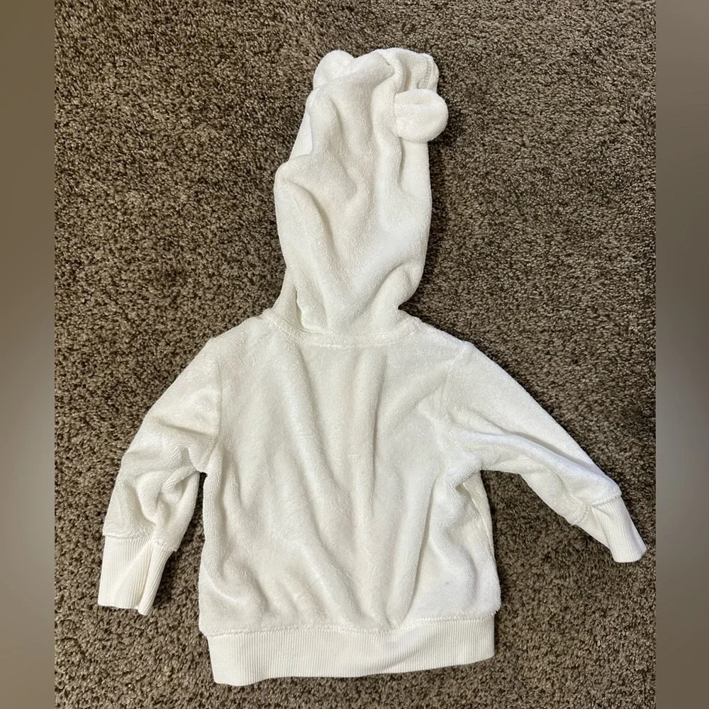 Carters baby white Terry zip and pants outfit
